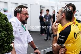 (L to R): Gwen Lagrue, Head of Mercedes AMG Driver Development, with Cyril Abiteboul (FRA) Renault Sport F1 Managing Director. 07.06.2019. Formula 1 World Championship, Rd 5, Spanish Grand Prix, Barcelona, Spain, Practice Day.