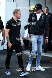 (L to R): Kevin Magnussen (DEN) Haas F1 Team with Esteban Ocon (FRA) Mercedes AMG F1 Reserve Driver. 07.06.2019. Formula 1 World Championship, Rd 5, Spanish Grand Prix, Barcelona, Spain, Practice Day.