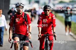 Sebastian Vettel (GER) Ferrari rides to the circuit with Antti Kontsas (FIN) Personal Trainer. 07.06.2019. Formula 1 World Championship, Rd 5, Spanish Grand Prix, Barcelona, Spain, Practice Day.