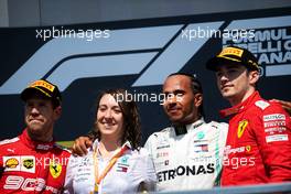 The podium (L to R): Sebastian Vettel (GER) Ferrari second; Marga Torres Diez, Mercedes AMG F1 Power Unit Engineer; Lewis Hamilton (GBR) Mercedes AMG F1, race winner; Charles Leclerc (MON) Ferrari, third. 09.06.2019. Formula 1 World Championship, Rd 7, Canadian Grand Prix, Montreal, Canada, Race Day.