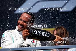 Race winner Lewis Hamilton (GBR) Mercedes AMG F1 celebrates on the podium. 09.06.2019. Formula 1 World Championship, Rd 7, Canadian Grand Prix, Montreal, Canada, Race Day.