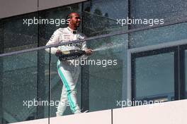 Race winner Lewis Hamilton (GBR) Mercedes AMG F1 celebrates on the podium. 09.06.2019. Formula 1 World Championship, Rd 7, Canadian Grand Prix, Montreal, Canada, Race Day.