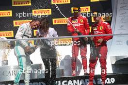 1st place Lewis Hamilton (GBR) Mercedes AMG F1 W10 with 2nd place Sebastian Vettel (GER) Ferrari SF90 and 3rd place Charles Leclerc (MON) Ferrari SF90. 09.06.2019. Formula 1 World Championship, Rd 7, Canadian Grand Prix, Montreal, Canada, Race Day.