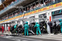 Valtteri Bottas (FIN) Mercedes AMG F1 W10 makes a pit stop. 09.06.2019. Formula 1 World Championship, Rd 7, Canadian Grand Prix, Montreal, Canada, Race Day.