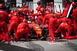 Sebastian Vettel (GER) Ferrari SF90 makes a pit stop. 09.06.2019. Formula 1 World Championship, Rd 7, Canadian Grand Prix, Montreal, Canada, Race Day.
