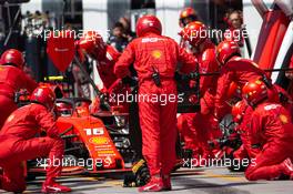 Charles Leclerc (MON) Ferrari SF90 makes a pit stop. 09.06.2019. Formula 1 World Championship, Rd 7, Canadian Grand Prix, Montreal, Canada, Race Day.