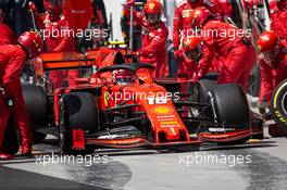 Charles Leclerc (MON) Ferrari SF90 makes a pit stop. 09.06.2019. Formula 1 World Championship, Rd 7, Canadian Grand Prix, Montreal, Canada, Race Day.