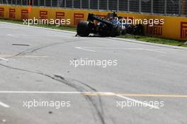 Kevin Magnussen (DEN) Haas VF-19 crashed in qualifying. 08.06.2019. Formula 1 World Championship, Rd 7, Canadian Grand Prix, Montreal, Canada, Qualifying Day.