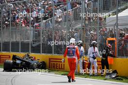Kevin Magnussen (DEN) Haas VF-19 crashed in qualifying. 08.06.2019. Formula 1 World Championship, Rd 7, Canadian Grand Prix, Montreal, Canada, Qualifying Day.