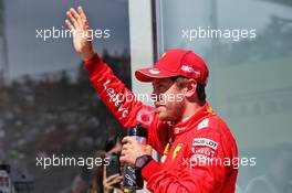 Sebastian Vettel (GER) Ferrari celebrates his pole position in qualifying parc ferme. 08.06.2019. Formula 1 World Championship, Rd 7, Canadian Grand Prix, Montreal, Canada, Qualifying Day.