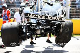 Kevin Magnussen (DEN) Haas VF-19 crashed during qualifying. 08.06.2019. Formula 1 World Championship, Rd 7, Canadian Grand Prix, Montreal, Canada, Qualifying Day.