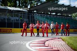 Charles Leclerc (MON) Ferrari walks the circuit with the team. 06.06.2019. Formula 1 World Championship, Rd 7, Canadian Grand Prix, Montreal, Canada, Preparation Day.