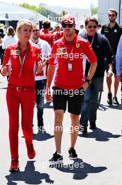 Sebastian Vettel (GER) Ferrari with Britta Roeske (AUT) Ferrari Press Officer. 06.06.2019. Formula 1 World Championship, Rd 7, Canadian Grand Prix, Montreal, Canada, Preparation Day.