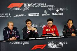 The FIA Press Conference (L to R): Andrew Green (GBR) Racing Point F1 Team Technical Director; Toto Wolff (GER) Mercedes AMG F1 Shareholder and Executive Director; Mattia Binotto (ITA) Ferrari Team Principal; and Toyoharu Tanabe (JPN) Honda F1 Technical Director. 12.04.2019. Formula 1 World Championship, Rd 3, Chinese Grand Prix, Shanghai, China, Practice Day.