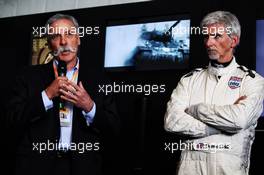 (L to R): (L to R): Chase Carey (USA) Formula One Group Chairman and Damon Hill (GBR) Sky Sports Presenter - Unveiling of the 1000th F1 GP official design poster. 12.04.2019. Formula 1 World Championship, Rd 3, Chinese Grand Prix, Shanghai, China, Practice Day.