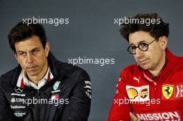 (L to R): Toto Wolff (GER) Mercedes AMG F1 Shareholder and Executive Director and Mattia Binotto (ITA) Ferrari Team Principal in the FIA Press Conference. 12.04.2019. Formula 1 World Championship, Rd 3, Chinese Grand Prix, Shanghai, China, Practice Day.
