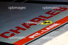Charles Leclerc (MON) Ferrari pit garage floor. 12.04.2019. Formula 1 World Championship, Rd 3, Chinese Grand Prix, Shanghai, China, Practice Day.