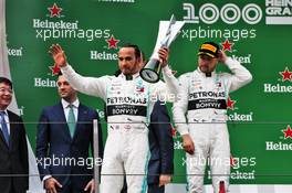 Race winner Lewis Hamilton (GBR) Mercedes AMG F1 celebrates on the podium. 14.04.2019. Formula 1 World Championship, Rd 3, Chinese Grand Prix, Shanghai, China, Race Day.