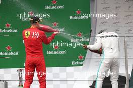 Sebastian Vettel (GER) Ferrari SF90 and Lewis Hamilton (GBR) Mercedes AMG F1. 14.04.2019. Formula 1 World Championship, Rd 3, Chinese Grand Prix, Shanghai, China, Race Day.