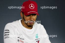 Race winner Lewis Hamilton (GBR) Mercedes AMG F1 in the FIA Press Conference. 14.04.2019. Formula 1 World Championship, Rd 3, Chinese Grand Prix, Shanghai, China, Race Day.