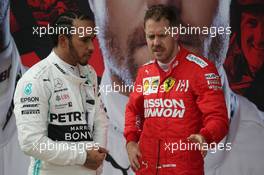 Lewis Hamilton (GBR) Mercedes AMG F1 W10 Sebastian Vettel (GER) Ferrari SF90. 14.04.2019. Formula 1 World Championship, Rd 3, Chinese Grand Prix, Shanghai, China, Race Day.