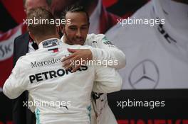 Valtteri Bottas (FIN) Mercedes AMG F1 W10 and Lewis Hamilton (GBR) Mercedes AMG F1. 14.04.2019. Formula 1 World Championship, Rd 3, Chinese Grand Prix, Shanghai, China, Race Day.