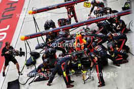 Pierre Gasly (FRA) Red Bull Racing RB15 makes a pit stop. 14.04.2019. Formula 1 World Championship, Rd 3, Chinese Grand Prix, Shanghai, China, Race Day.