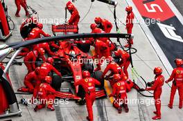 Sebastian Vettel (GER) Ferrari SF90 makes a pit stop. 14.04.2019. Formula 1 World Championship, Rd 3, Chinese Grand Prix, Shanghai, China, Race Day.