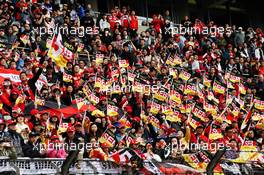 Sebastian Vettel (GER) Ferrari fans in the grandstand. 14.04.2019. Formula 1 World Championship, Rd 3, Chinese Grand Prix, Shanghai, China, Race Day.