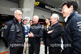 (L to R): Dr. Dieter Zetsche (GER) Daimler AG CEO; Thierry Bollore (FRA) Renault Chief Competitive Officer; Jerome Stoll (FRA) Renault Sport F1 President; and Toto Wolff (GER) Mercedes AMG F1 Shareholder and Executive Director. 14.04.2019. Formula 1 World Championship, Rd 3, Chinese Grand Prix, Shanghai, China, Race Day.