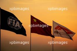 Atmosphere - flags at sunset. 11.04.2019. Formula 1 World Championship, Rd 3, Chinese Grand Prix, Shanghai, China, Preparation Day.