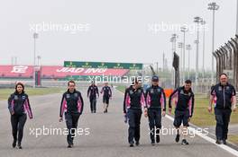 Lance Stroll (CDN) Racing Point F1 Team walks the circuit with the team. 11.04.2019. Formula 1 World Championship, Rd 3, Chinese Grand Prix, Shanghai, China, Preparation Day.