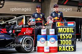 (L to R): Pierre Gasly (FRA) Red Bull Racing and Max Verstappen (NLD) Red Bull Racing celebrate 1000 F1 races with Esso and Mobil.  11.04.2019. Formula 1 World Championship, Rd 3, Chinese Grand Prix, Shanghai, China, Preparation Day.