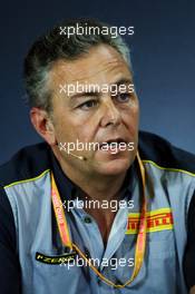 Mario Isola (ITA) Pirelli Racing Manager in the FIA Press Conference. 10.05.2019. Formula 1 World Championship, Rd 5, Spanish Grand Prix, Barcelona, Spain, Practice Day.