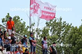Fans in the grandstand and a flag for Robert Kubica (POL) Williams Racing. 10.05.2019. Formula 1 World Championship, Rd 5, Spanish Grand Prix, Barcelona, Spain, Practice Day.