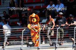 Max Verstappen (NLD) Red Bull Racing - lion fan in the grandstand. 10.05.2019. Formula 1 World Championship, Rd 5, Spanish Grand Prix, Barcelona, Spain, Practice Day.