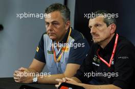 (L to R): Mario Isola (ITA) Pirelli Racing Manager and Guenther Steiner (ITA) Haas F1 Team Prinicipal in the FIA Press Conference. 10.05.2019. Formula 1 World Championship, Rd 5, Spanish Grand Prix, Barcelona, Spain, Practice Day.