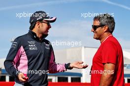 (L to R): Sergio Perez (MEX) Racing Point F1 Team with Juan Pablo Montoya (COL). 10.05.2019. Formula 1 World Championship, Rd 5, Spanish Grand Prix, Barcelona, Spain, Practice Day.