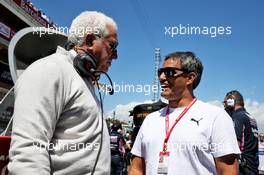 (L to R): Lawrence Stroll (CDN) Racing Point F1 Team Investor with Juan Pablo Montoya (COL) on the grid. 12.05.2019. Formula 1 World Championship, Rd 5, Spanish Grand Prix, Barcelona, Spain, Race Day.