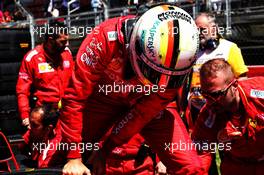 Sebastian Vettel (GER) Ferrari SF90 on the grid. 12.05.2019. Formula 1 World Championship, Rd 5, Spanish Grand Prix, Barcelona, Spain, Race Day.