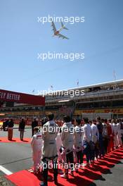 Emirates fly over during the national anthem. 12.05.2019. Formula 1 World Championship, Rd 5, Spanish Grand Prix, Barcelona, Spain, Race Day.