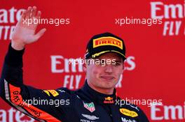 Max Verstappen (NLD) Red Bull Racing celebrates his third position on the podium. 12.05.2019. Formula 1 World Championship, Rd 5, Spanish Grand Prix, Barcelona, Spain, Race Day.