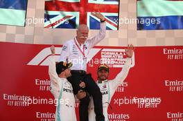 1st place Lewis Hamilton (GBR) Mercedes AMG F1 with Valtteri Bottas (FIN) Mercedes AMG F1 and Dr. Dieter Zetsche (GER) as Daimler AG CEO. 12.05.2019. Formula 1 World Championship, Rd 5, Spanish Grand Prix, Barcelona, Spain, Race Day.