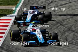 Robert Kubica (POL) Williams Racing FW42 leads team mate George Russell (GBR) Williams Racing FW42. 12.05.2019. Formula 1 World Championship, Rd 5, Spanish Grand Prix, Barcelona, Spain, Race Day.