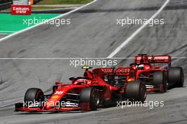 Charles Leclerc (MON) Ferrari SF90 leads team mate Sebastian Vettel (GER) Ferrari SF90. 12.05.2019. Formula 1 World Championship, Rd 5, Spanish Grand Prix, Barcelona, Spain, Race Day.