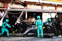 Valtteri Bottas (FIN) Mercedes AMG F1 W10 makes a pit stop. 12.05.2019. Formula 1 World Championship, Rd 5, Spanish Grand Prix, Barcelona, Spain, Race Day.