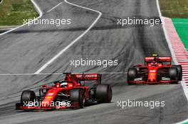Sebastian Vettel (GER) Ferrari SF90 leads Charles Leclerc (MON) Ferrari SF90. 12.05.2019. Formula 1 World Championship, Rd 5, Spanish Grand Prix, Barcelona, Spain, Race Day.