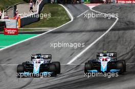 (L to R): George Russell (GBR) Williams Racing FW42 passes team mate Robert Kubica (POL) Williams Racing FW42. 12.05.2019. Formula 1 World Championship, Rd 5, Spanish Grand Prix, Barcelona, Spain, Race Day.