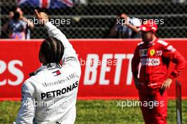 Lewis Hamilton (GBR) Mercedes AMG F1 celebrates his second position in qualifying parc ferme. 11.05.2019. Formula 1 World Championship, Rd 5, Spanish Grand Prix, Barcelona, Spain, Qualifying Day.