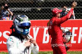 Sebastian Vettel (GER) Ferrari celebrates his third position in qualifying parc ferme. 11.05.2019. Formula 1 World Championship, Rd 5, Spanish Grand Prix, Barcelona, Spain, Qualifying Day.